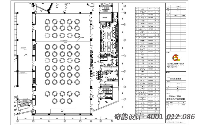 1、 廚房設備平面布置圖
